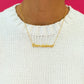 Overwhelmed Nameplate Necklace: Gold