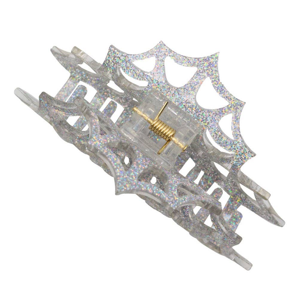 Spiderweb Hair Hair Claw Clip Silver