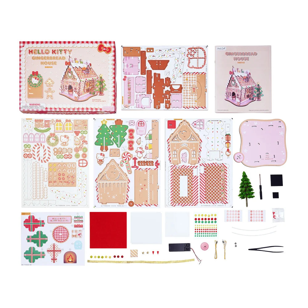 DIY Miniature Bookend: Hello Kitty Gingerbread House