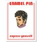 Enamel pin with a face design on a card with 'express yourself' text.