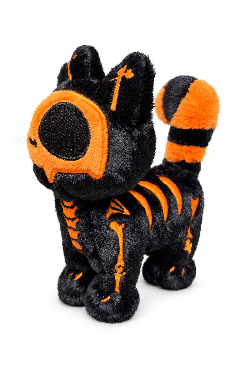 Pumpkin Bones Skelekitty Keychain