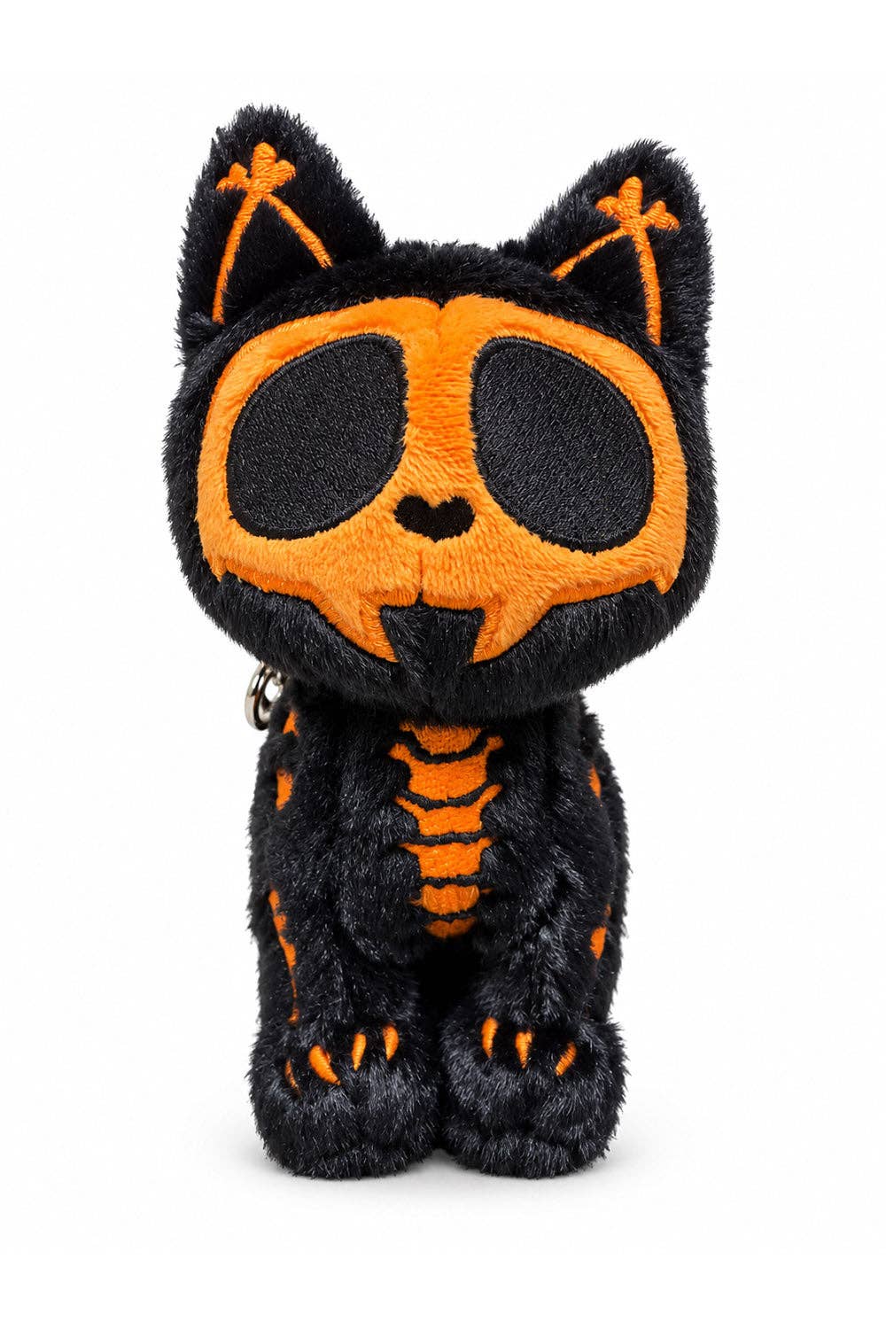 Pumpkin Bones Skelekitty Keychain