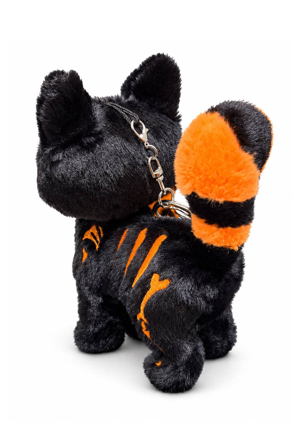 Pumpkin Bones Skelekitty Keychain